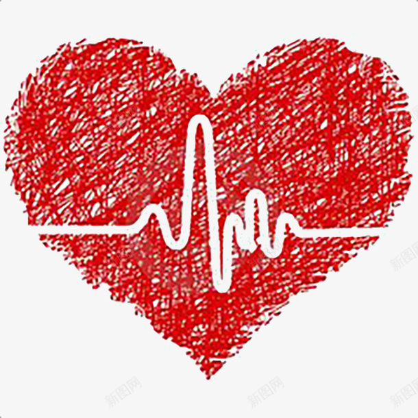 心率图标png_新图网 https://ixintu.com 心代表爱情 心意 心率图标 心电图 爱没有距离 白色的线 红色的心 铅笔画的心