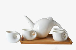 创意茶具简洁白色茶具高清图片