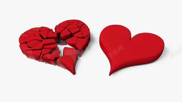 破碎的心png免抠素材_新图网 https://ixintu.com 分手 心形图案 爱人 爱情 结婚和离婚