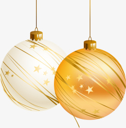 条纹吊球圣诞节梦幻金色吊球高清图片