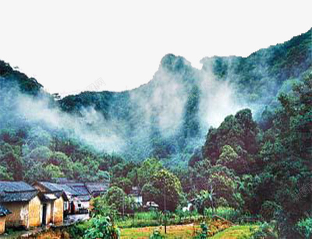 青山绿水png免抠素材_新图网 https://ixintu.com 凉爽 幽静 房屋 村庄 树 清山绿水 白云 青山绿水 风景