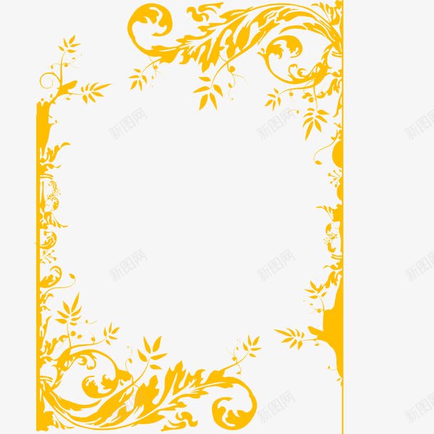 皇家花纹黄色对角对称png免抠素材_新图网 https://ixintu.com 对称 源文件 皇家花纹 黄色