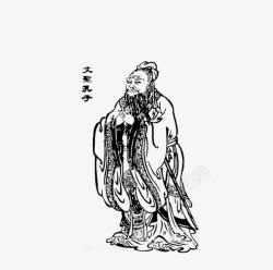 儒家学派孔子的画像高清图片