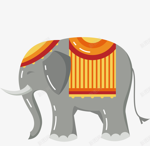 灰色的印度大象矢量图ai免抠素材_新图网 https://ixintu.com 动物园 印度 印度大象 大象 灰色大象 矢量png 矢量图