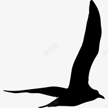 海鸥飞翔的鸟形图标图标