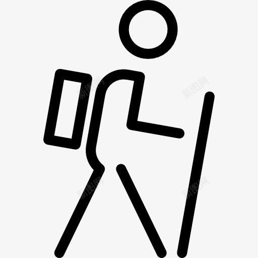 徒步旅行者图标png_新图网 https://ixintu.com 人 手杖 沃克 粘人 背包 行走