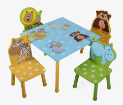 幼儿园卡通萌物桌椅素材