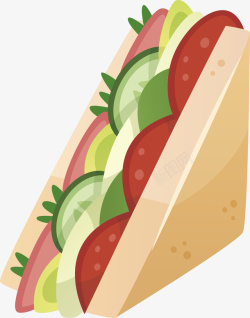 汉堡夹心手绘卡通食品食物菜夹饼矢量图高清图片
