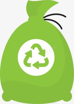 回收袋绿色扁平回收垃圾袋高清图片