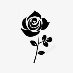 玫瑰剪影黑色玫瑰高清图片