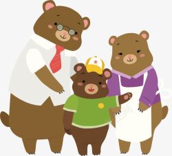 小熊三口人温馨的小熊一家人高清图片