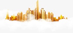 从云端下载云上金色城市高清图片