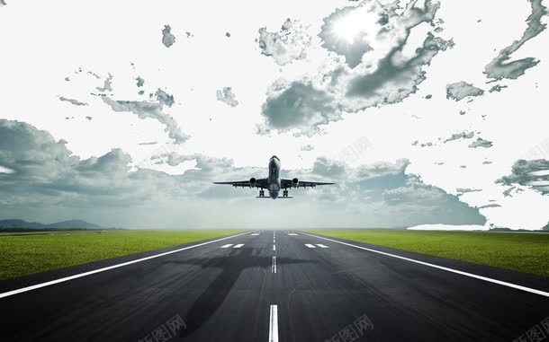 起飞的飞机和跑道云彩png免抠素材_新图网 https://ixintu.com 云彩 起飞的飞机 跑道