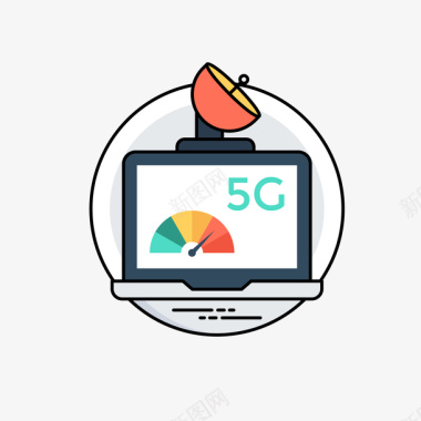 5G信号互联网标矢量图图标图标