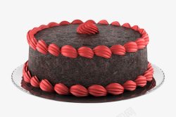 巧克力红色边的生日蛋糕实物素材