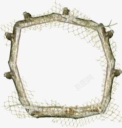 螺旋网状绳子渔网木框高清图片