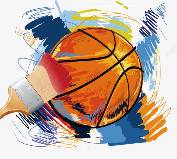 篮球涂鸦png免抠素材_新图网 https://ixintu.com 刷子 墙面涂鸦 手刷 手绘篮球 打篮球 涂鸦 涂鸦主题 篮球