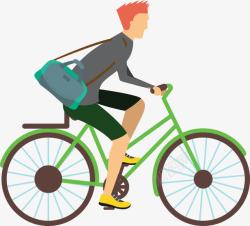 上学的人骑单车上学的男孩高清图片