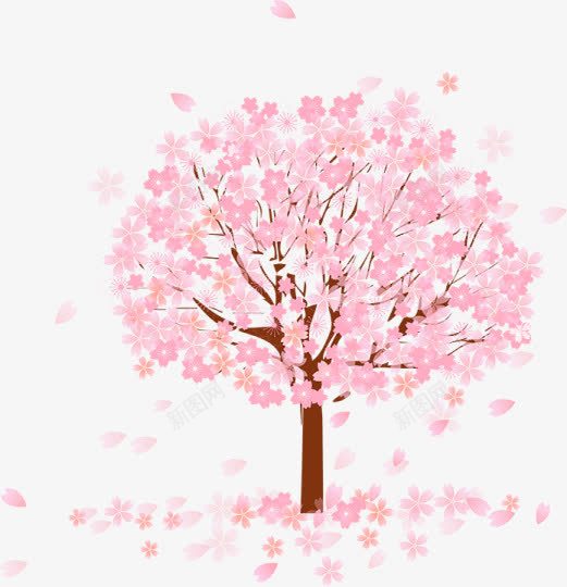 创意手绘粉红色的桃花开花的季节png免抠素材_新图网 https://ixintu.com 创意 季节 开花 桃花 粉红色