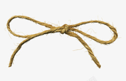 棕色绳子草绳编成的蝴蝶结图案高清图片