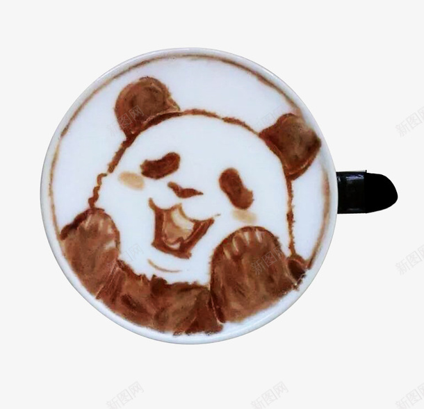 可爱熊猫拉花png免抠素材_新图网 https://ixintu.com 产品实物 可爱 咖啡 咖啡拉花 奶沫 拉花 杯子 熊猫 花式 花式咖啡 食物 餐饮 饮品
