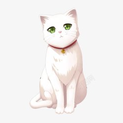 绿眼睛白色猫咪高清图片