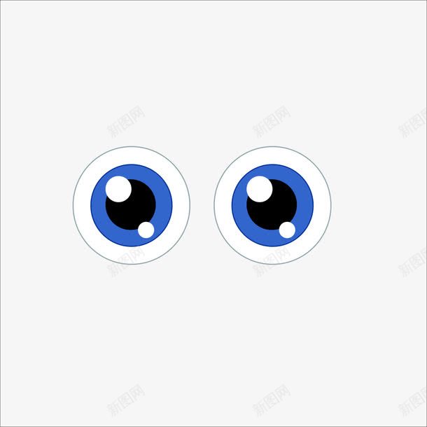 眼睛png免抠素材_新图网 https://ixintu.com 卡通人物 卡通眼睛 蓝色眼睛