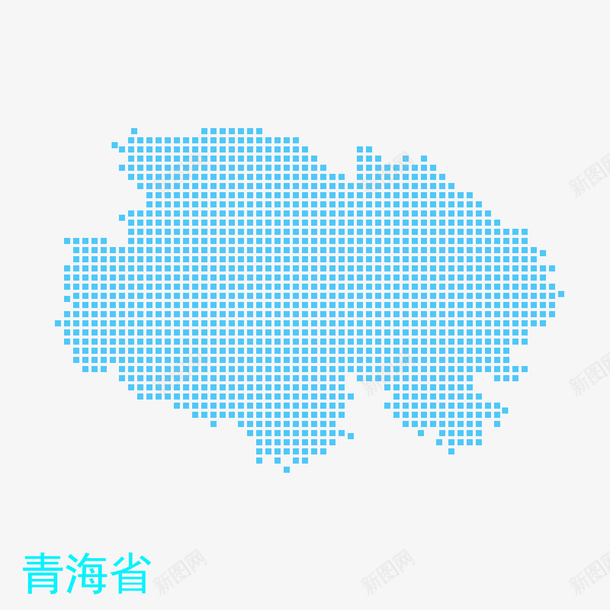 青海省地图psd免抠素材_新图网 https://ixintu.com png图形 地图 点状 蓝色 装饰 青海省