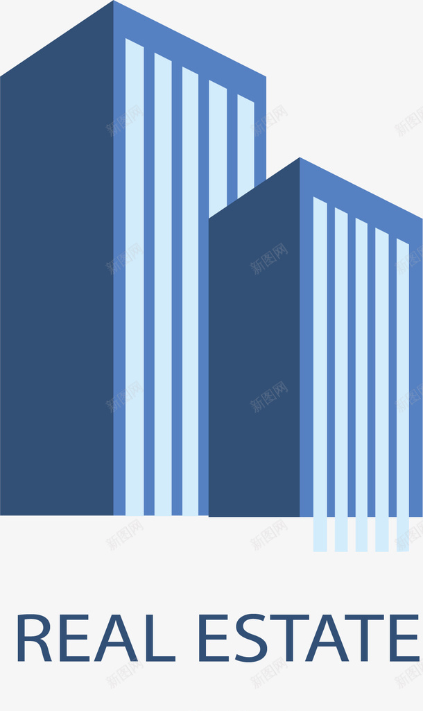 蓝色的条纹高楼大厦矢量图ai免抠素材_新图网 https://ixintu.com 公司标志 写字楼 房屋中介 矢量png 蓝色高楼 高楼大厦 矢量图