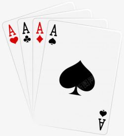 四张扑克扑克牌四张A高清图片