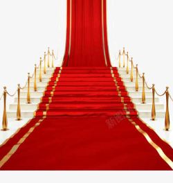 铺满红地毯的楼梯素材