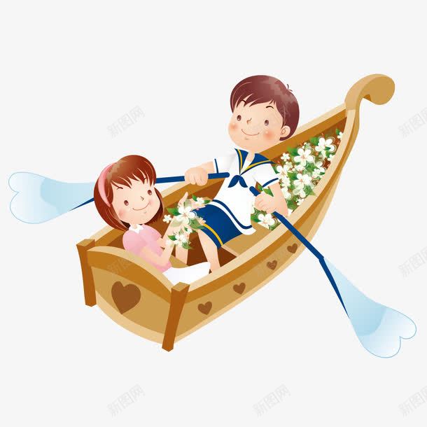 划船的情侣png免抠素材_新图网 https://ixintu.com 人物 划船的情侣 卡通 告白 小船 浪漫 约会 船桨