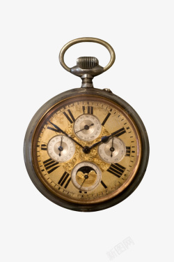 古老时钟棕色木质镶边的闹钟古代器物实物高清图片