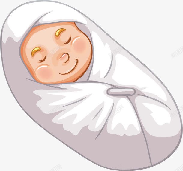 襁褓中的婴儿png免抠素材_新图网 https://ixintu.com 小婴儿 新生儿 熟睡 矢量素材 襁褓