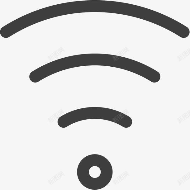 黑色卡通WiFi图标png_新图网 https://ixintu.com wifi 卡通 图标 黑色