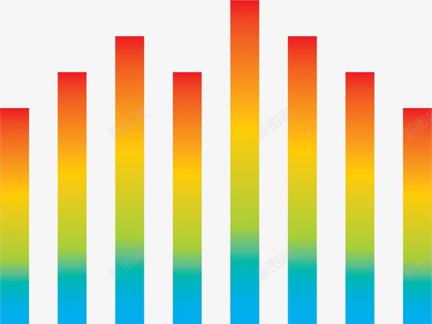 彩色柱状图图标png_新图网 https://ixintu.com 声波 声音频率 彩虹色 柱状图 比例柱状图 音乐频率 音量图标 音量大小 音量柱
