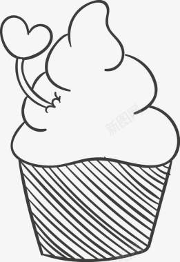 手绘卡通冰淇淋图图标图标