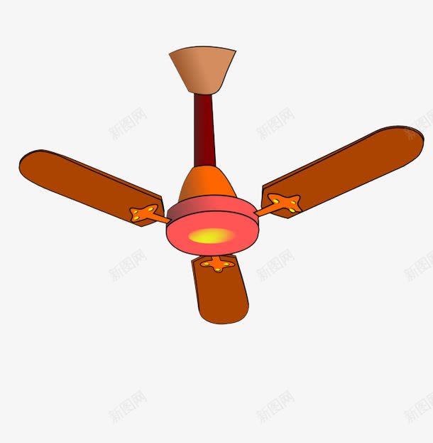 卡通复古风格吊扇png免抠素材_新图网 https://ixintu.com 凉快 卡通 吊扇 夏天 电器 电扇 电风扇 电风扇广告 风扇