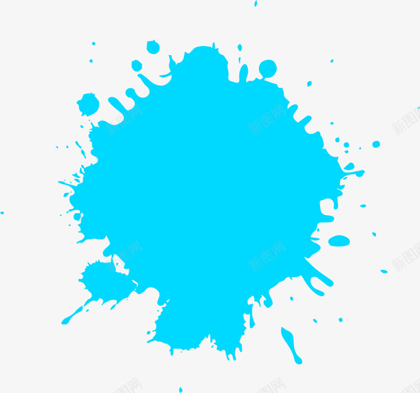 手绘蓝色喷漆png免抠素材_新图网 https://ixintu.com 喷漆 圆点 小清新 手绘 抽象 水彩 简约 蓝色