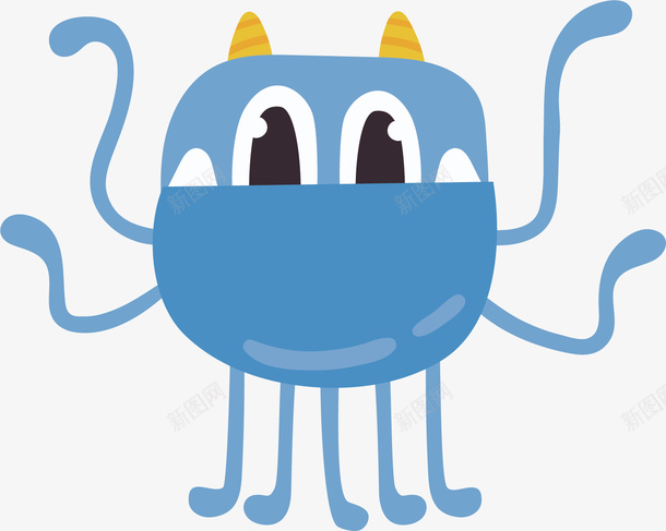 卡通蓝色细菌png免抠素材_新图网 https://ixintu.com 个性 创意 卡通 大眼睛 微生物 细菌 蓝色