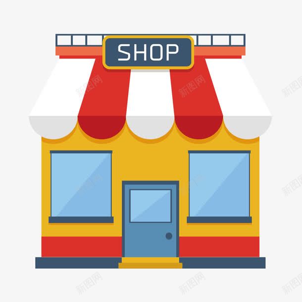 商店矢量图ai免抠素材_新图网 https://ixintu.com shop 便利店 卡通商店 矢量图