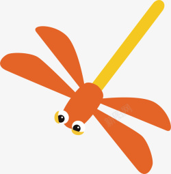 橘色翅膀动漫蜻蜓高清图片