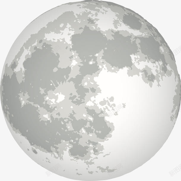 元素月球矢量图ai免抠素材_新图网 https://ixintu.com 月亮 月球 矢量元素 矢量图 黑白月球