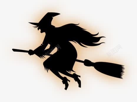 骑着扫把的女巫png免抠素材_新图网 https://ixintu.com 女巫 女巫图案 扫把 魔法 黑色女巫