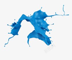 液体迸溅飞溅的蓝色液体高清图片