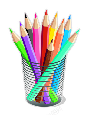 彩色铅笔图标组合3矢量图图标