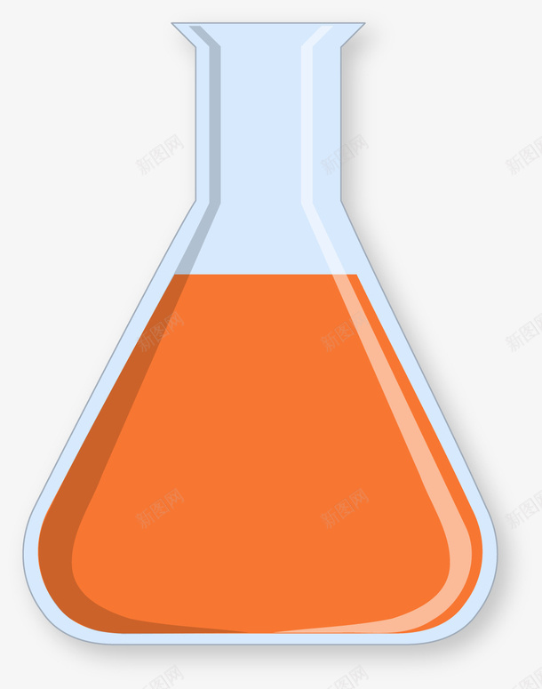 橙色扁平风格玻璃瓶png免抠素材_新图网 https://ixintu.com 化学器皿 卡通锥形瓶 橙色 玻璃瓶 矢量瓶子 锥形玻璃瓶 锥形瓶