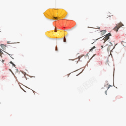 粉色油纸伞中秋节中国风装饰高清图片