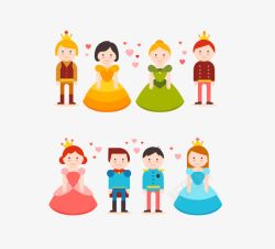 彩色整套公主王子彩色整套公主王子卡通小人高清图片