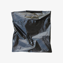 物品袋子黑色褶皱的塑料胶袋实物高清图片